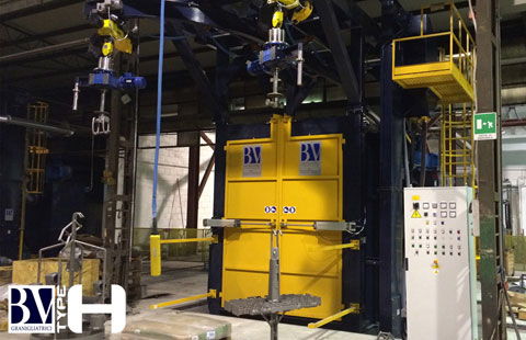 Hook shot blasting machine