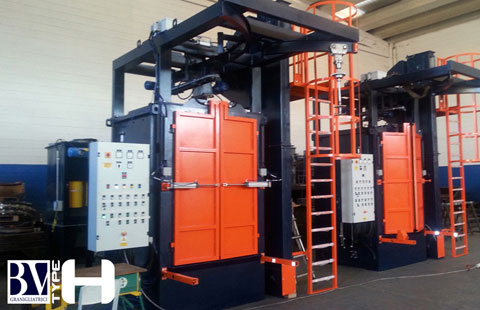 Hook shot blasting machine
