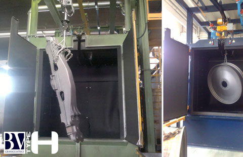 Hook shot blasting machine
